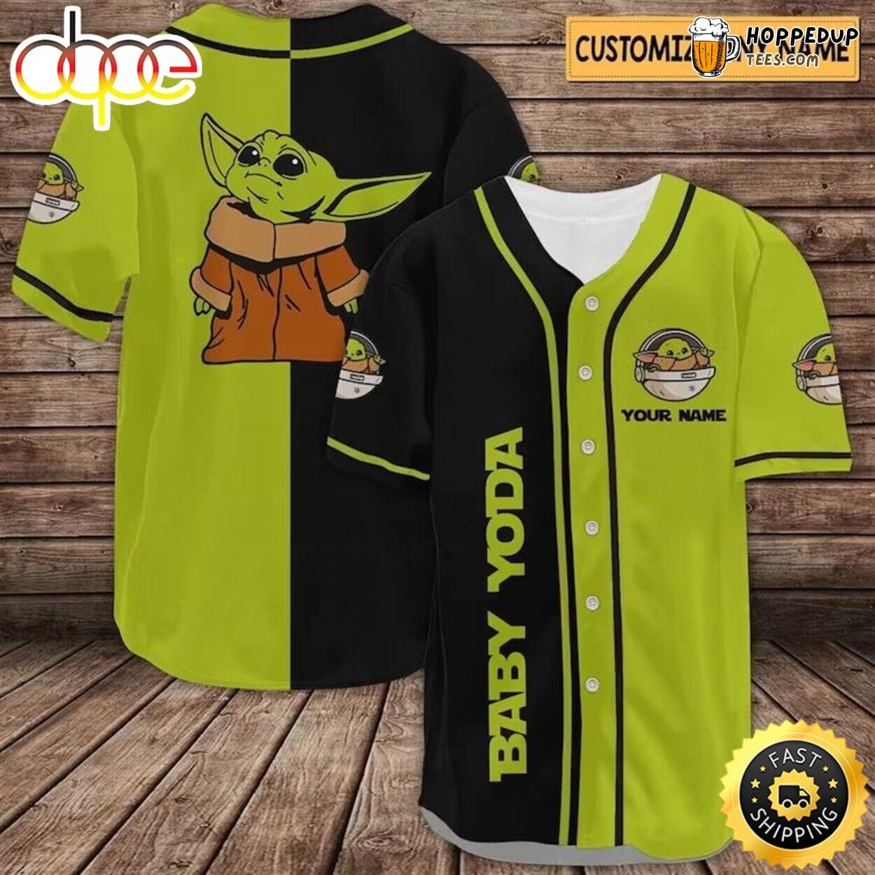 Star Wars Baby Yoda Theme Customized Baseball Jersey Design