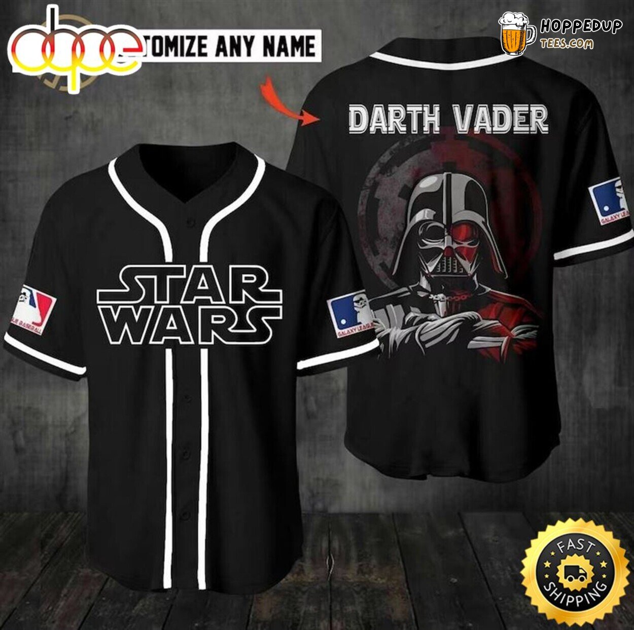 Star Wars Darth Vader Personalized Baseball Jersey Love Series