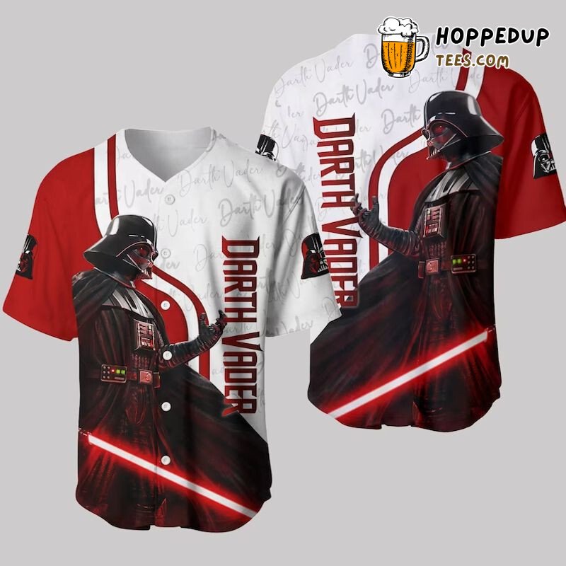Star Wars Darth Vader Red White Light Saber Baseball Jersey