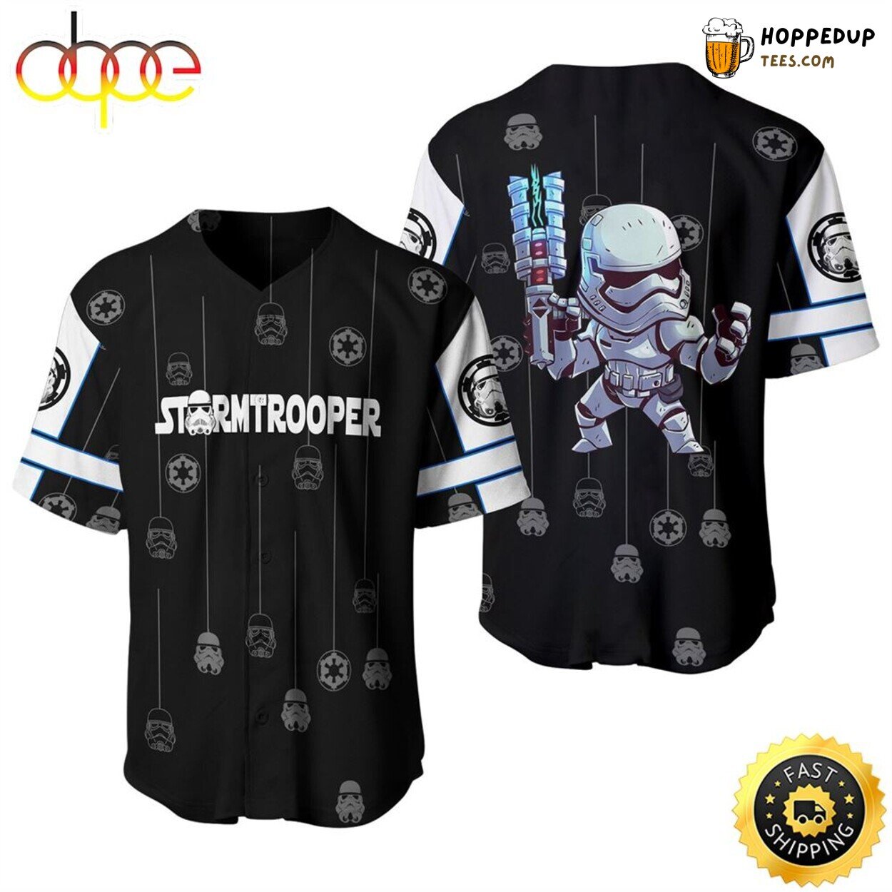 Star Wars Stormtrooper Disney White Black Pattern Baseball Jersey Unique