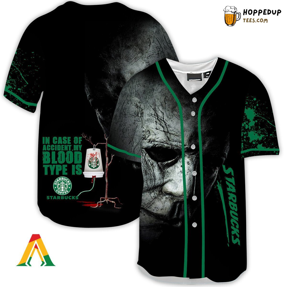 Starbucks Michael Myers Distinctive Halloween Horror Baseball Jersey