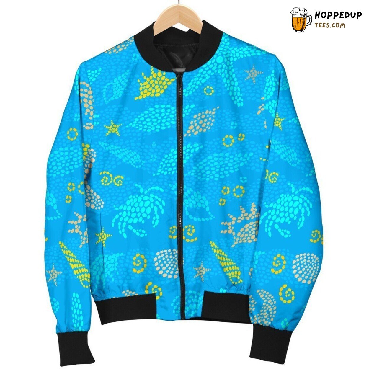 Starfish Ocean Depths Men’s Bomber Jacket Marine Life Artistic Design Display