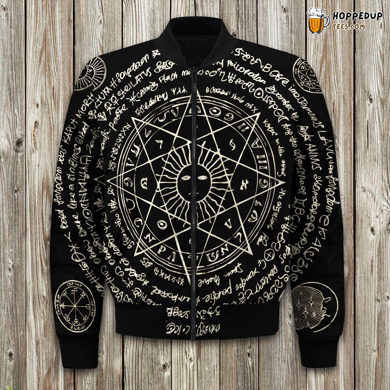 Starry Astrology Theme Winter Bomber Jacket Tailored Precision Elegance