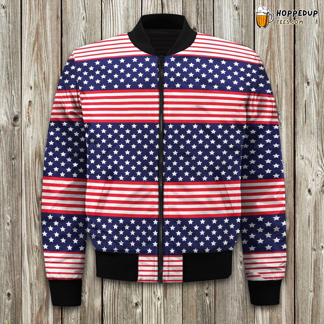 Stars & Stripes American Flag Winter Bomber Jacket Tailored Exclusively