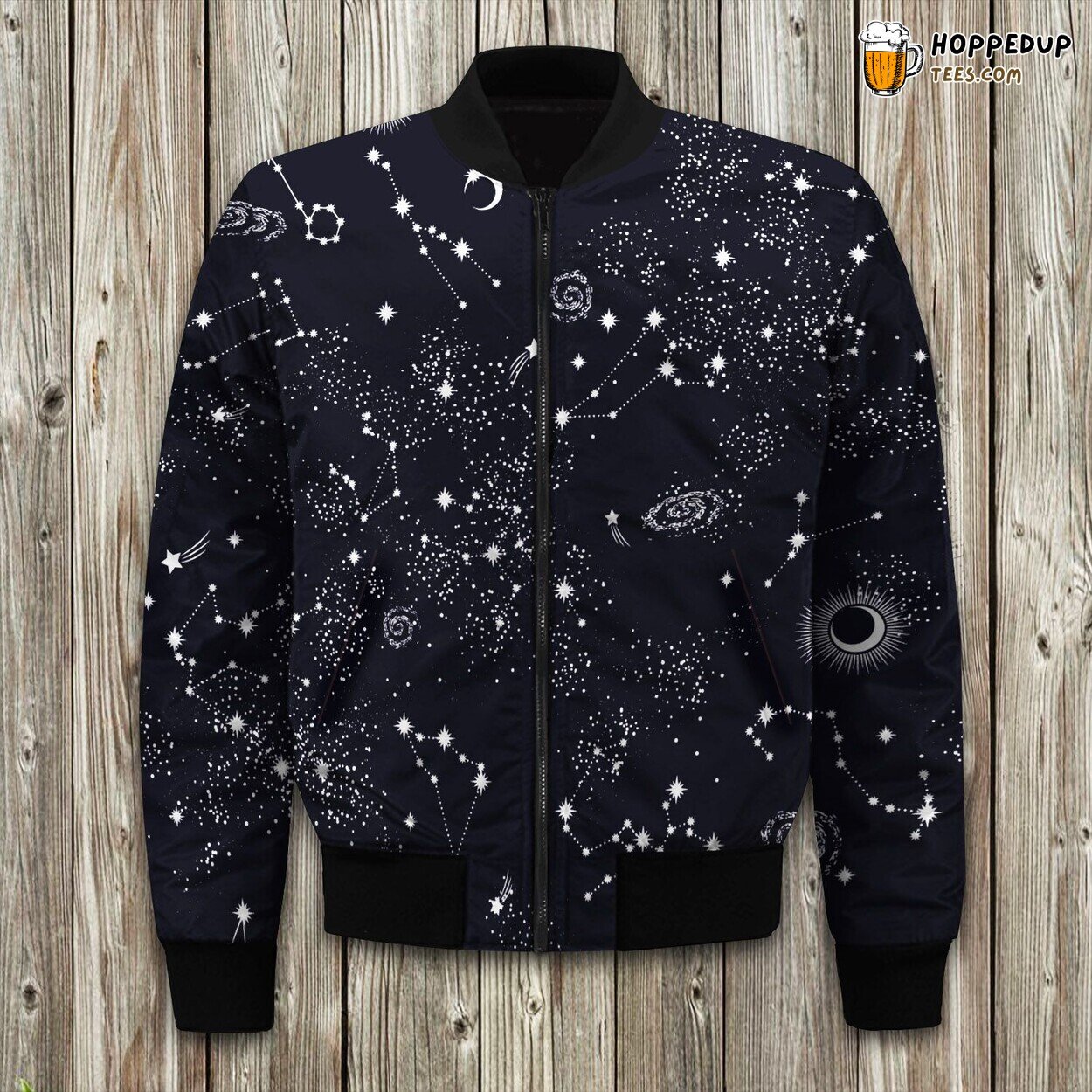 Stars Night Sky Celestial Beauty Winter Bomber Jacket Twilight Gleam