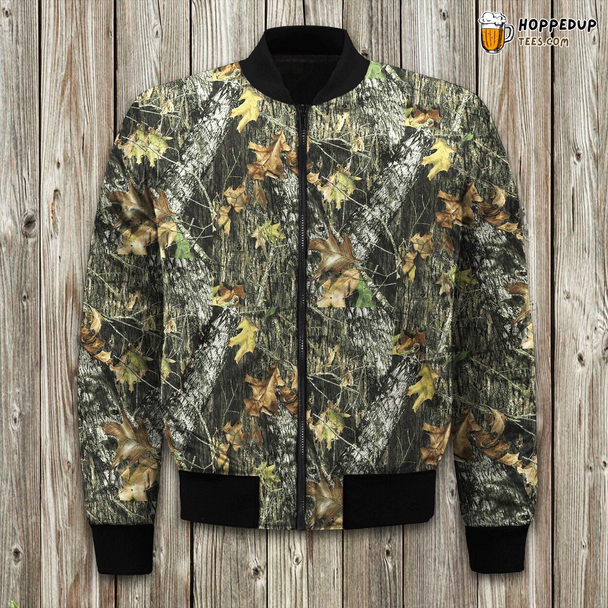 Stealthy Camouflage Print Winter Bomber Jacket Military Fashion Statement