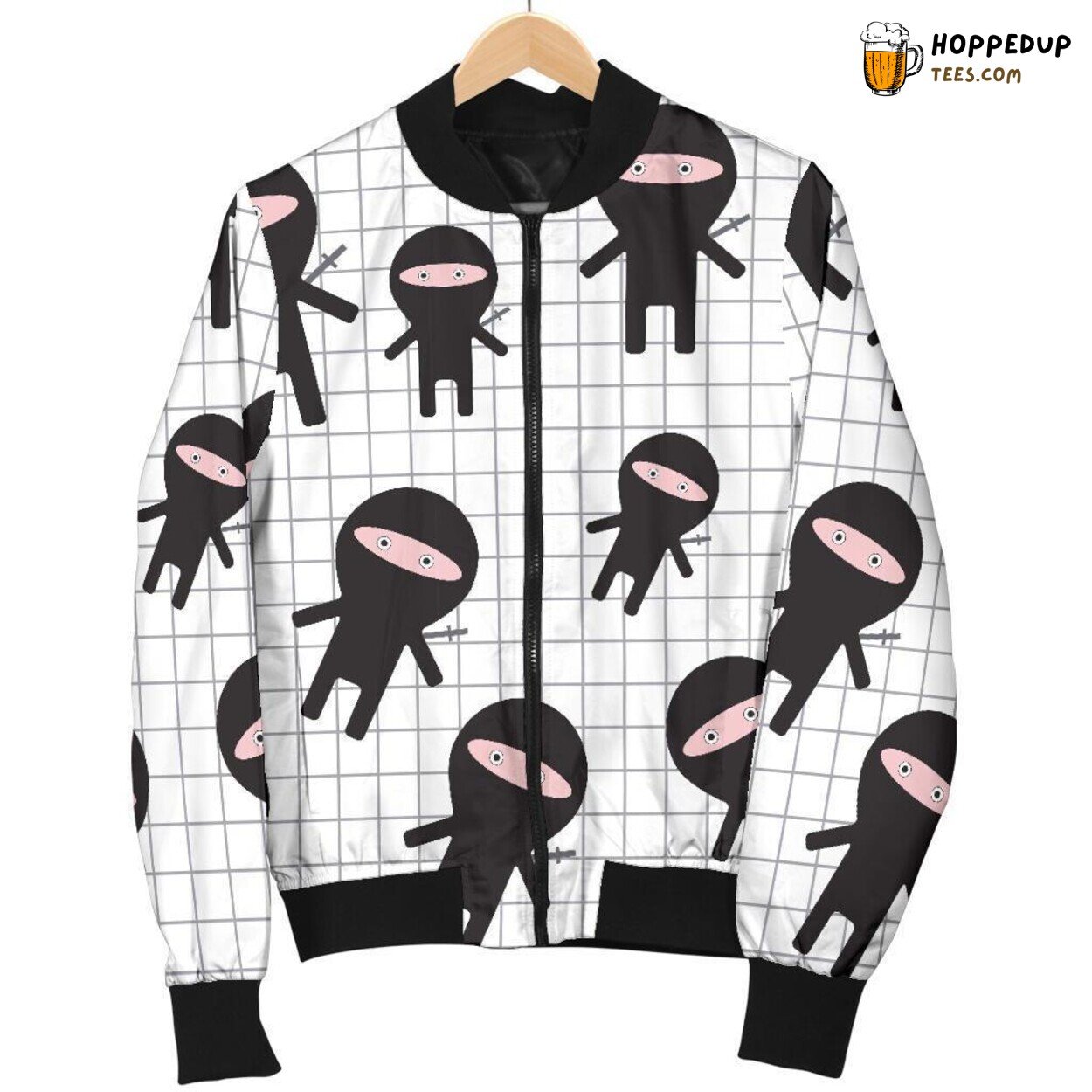 Stealthy Ninja Tribute Men’s Bomber Jacket Unique Pattern Design Display Stealthy Ninja Tribute Men’s Bomber Jacket Unique Pattern Design Display