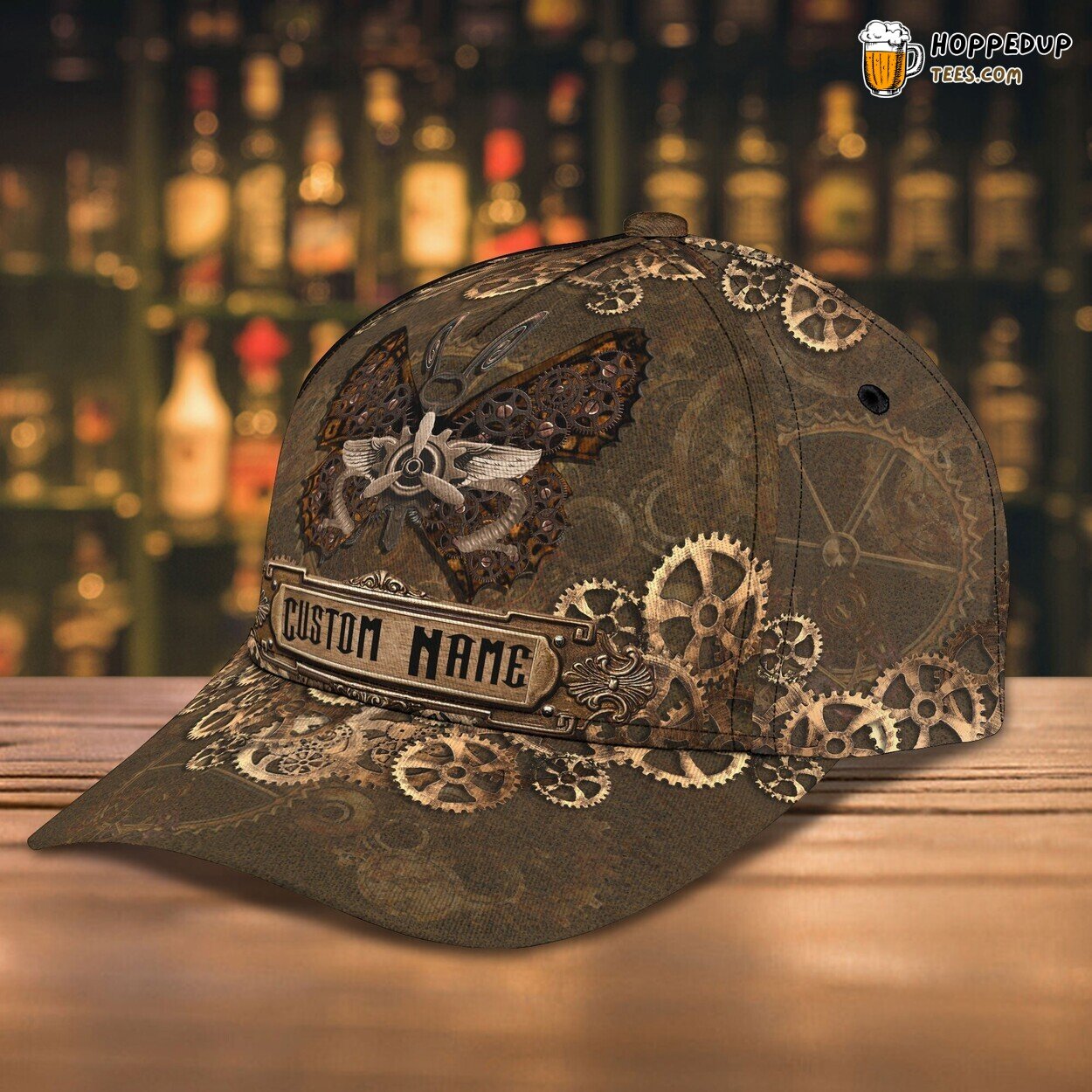 Steampunk Butterfly Elegance 3D Classic Cap Personalized Unique Name