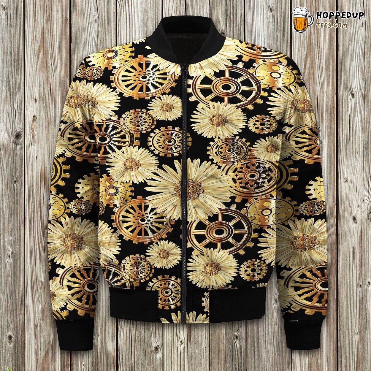 Steampunk Floral Bomber Jacket