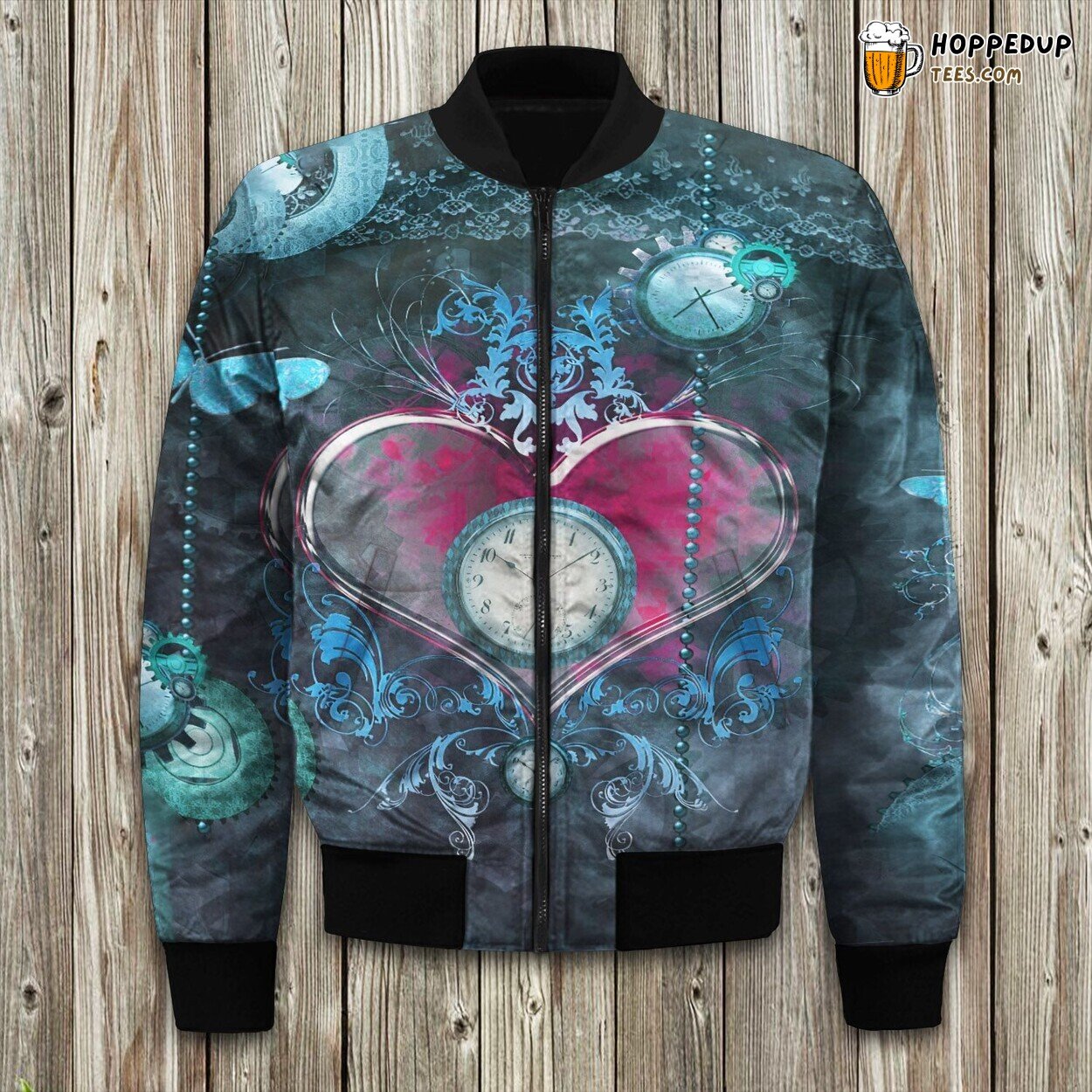 Steampunk Good Vibes Bomber Jacket Retro Futurism Meets Winter Wear
