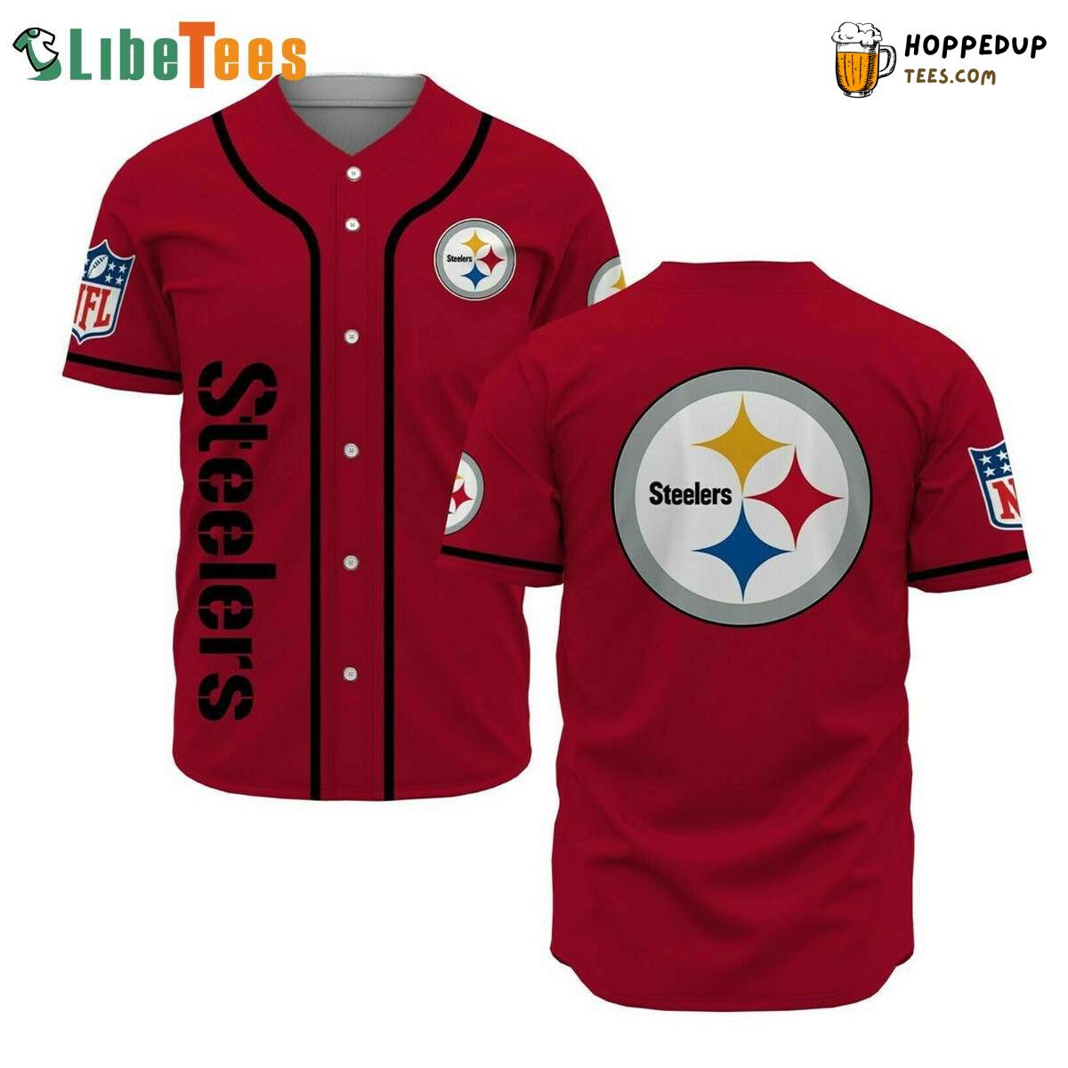Steelers Logo Red Baseball Jersey Perfect Gifts For Your Loved Ones Jersey Shirt