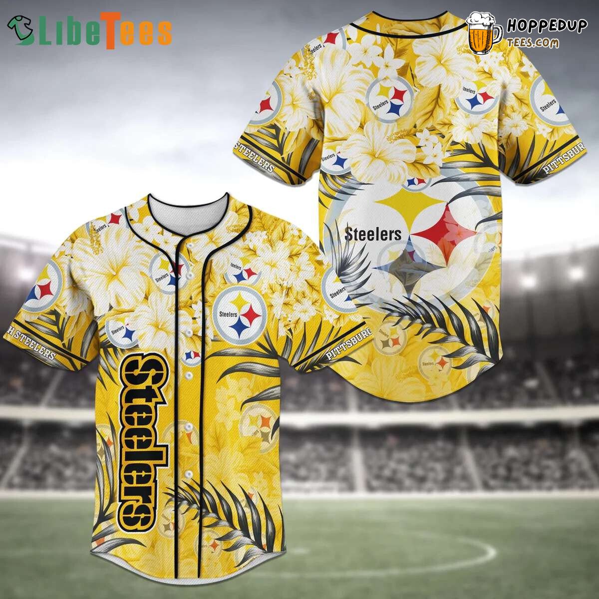 Steelers Yellow Flower Logo Pattern Baseball Jersey Exclusive