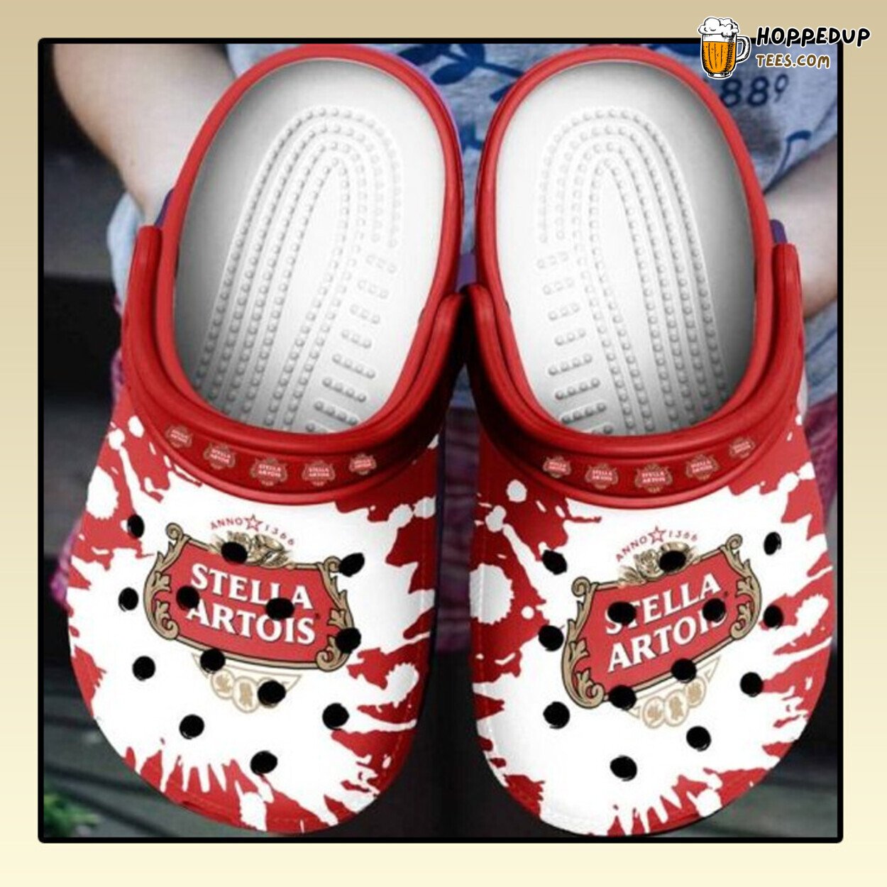 Stella Artois Beer Inspired Clog Shoes Unique Beverage Lovers Comfortable Gift