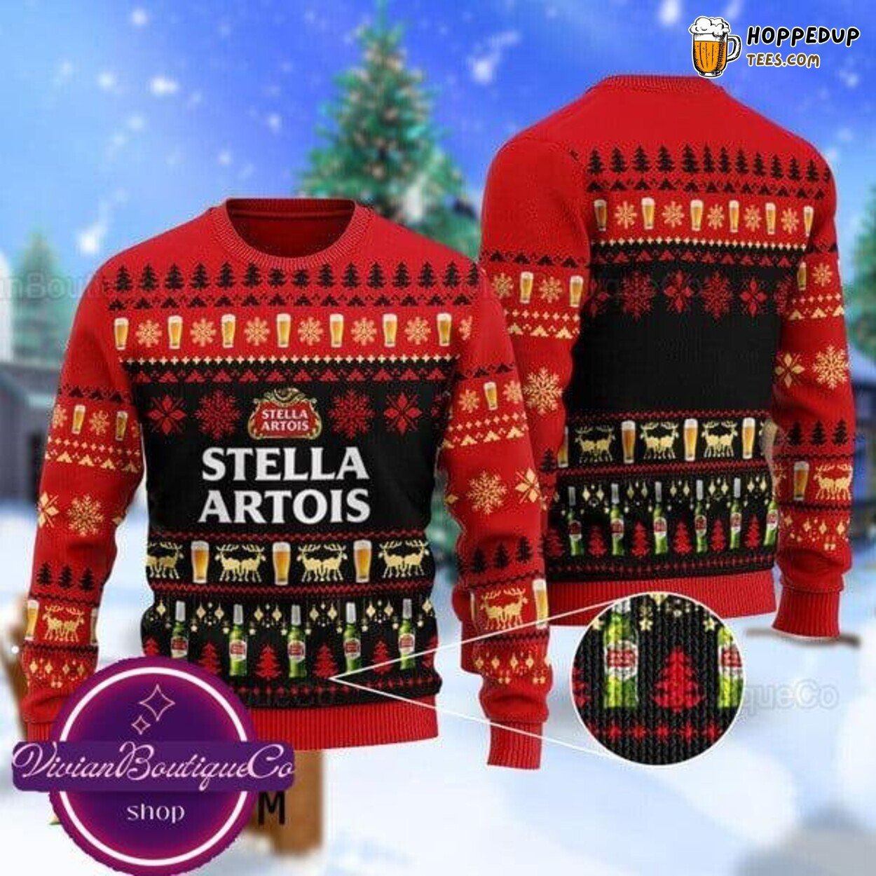 Stella Artois Men’s Themed Festive Ugly Christmas Sweater Exclusive Design