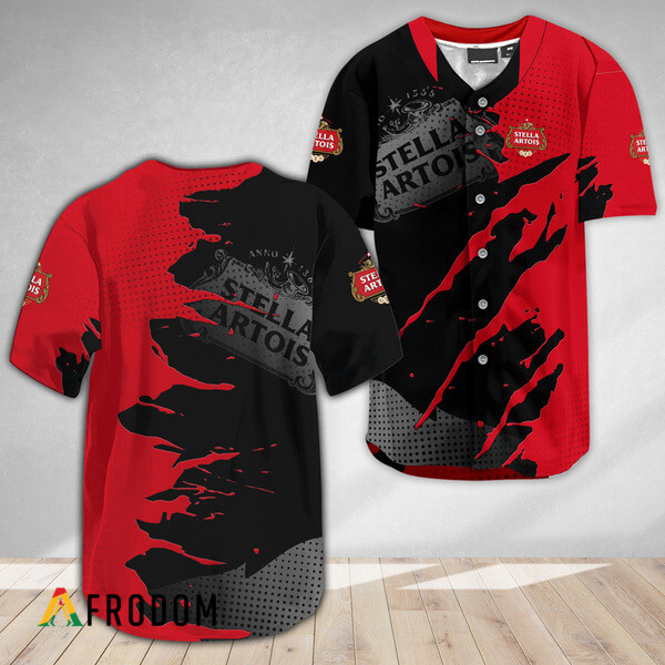 Stella Artois Metal Crack Pattern Baseball Jersey HU