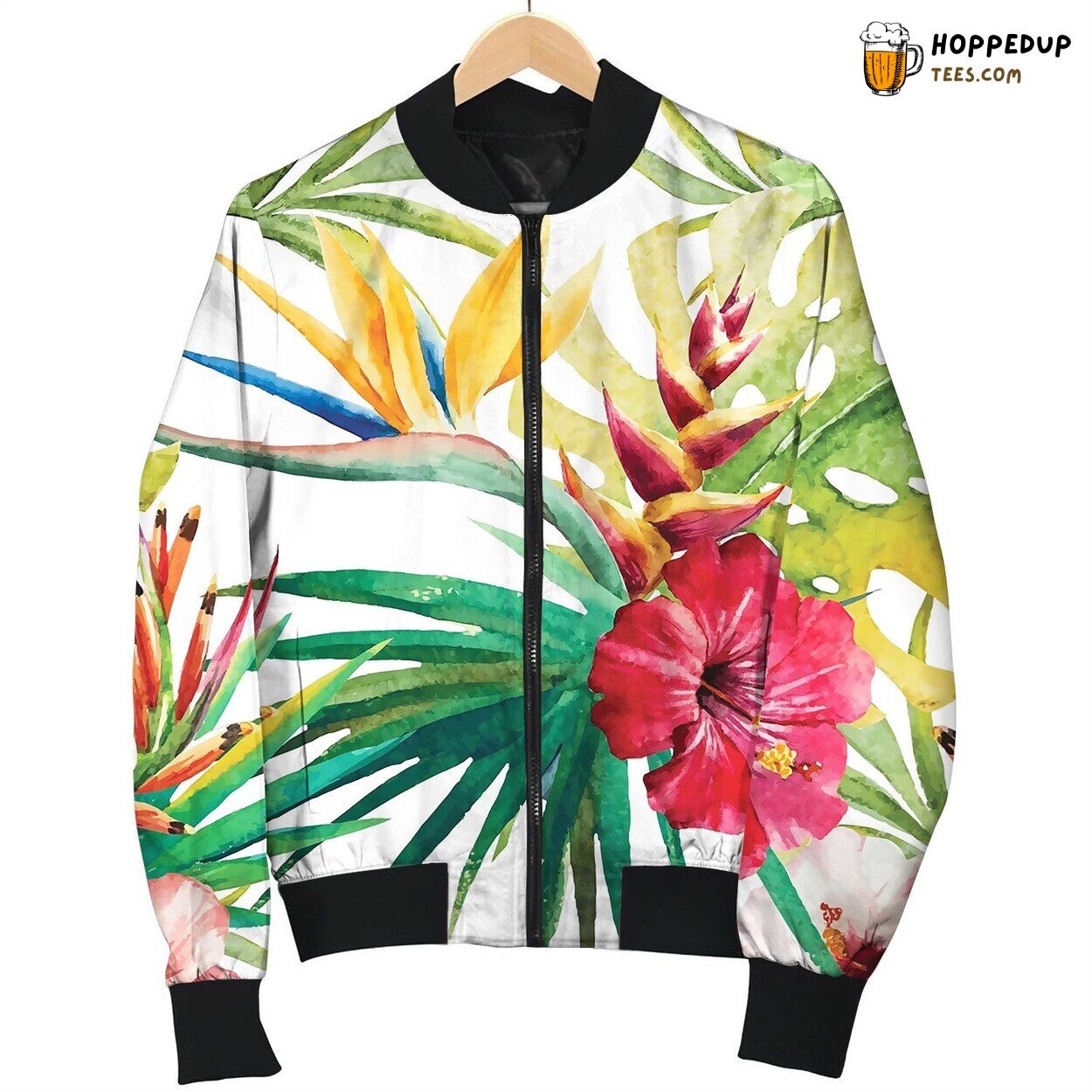 Sterlitzia Tropical Pattern Bomber Jacket