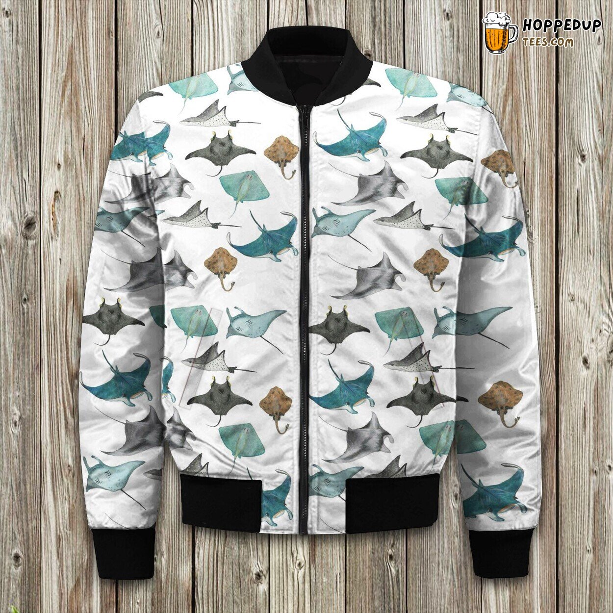 Stingray Oceanic Bomber Jacket Graceful Winter Trends from Sea Depths