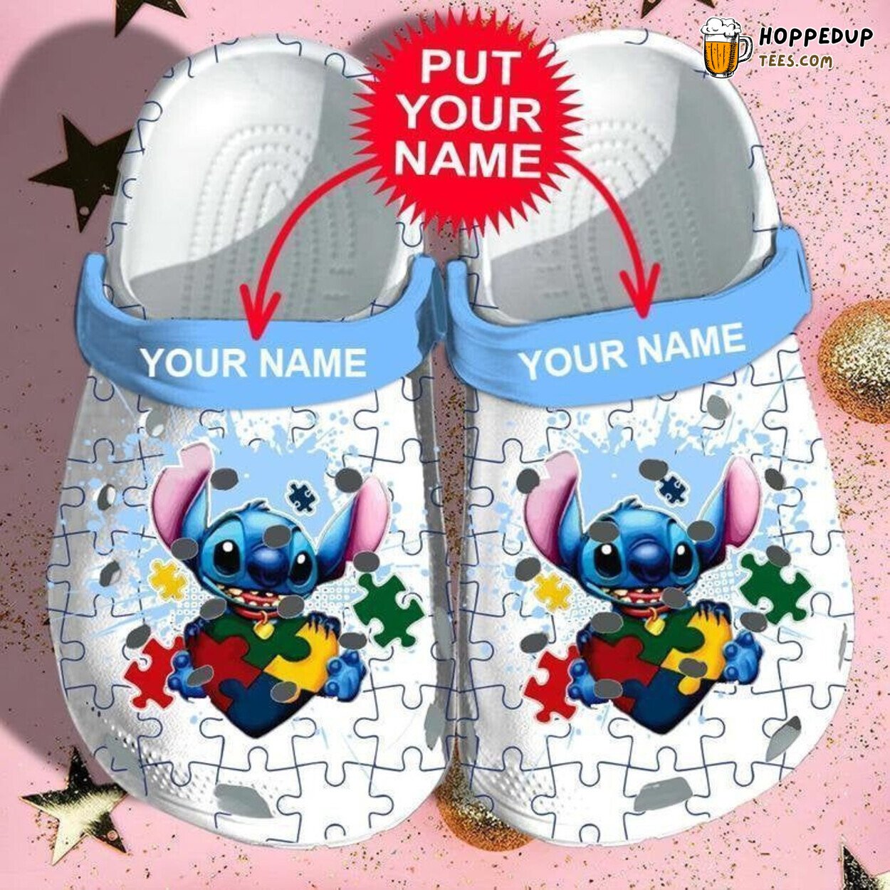 Stitch Autism Design Comfortable Water Clogs for Men and Women