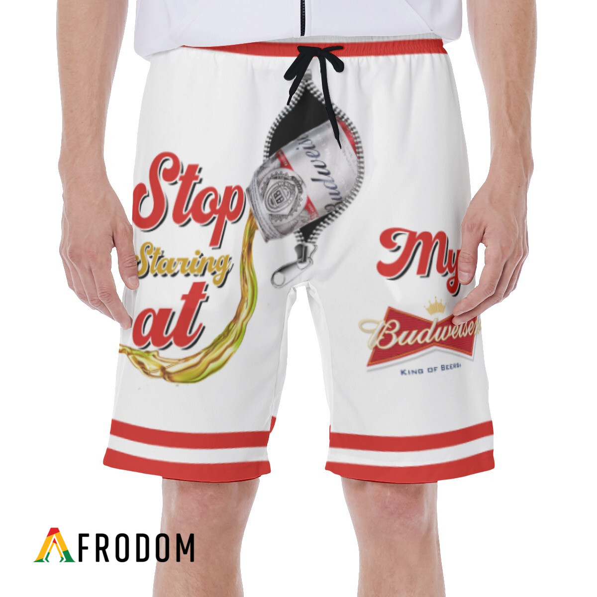 Stop Staring At My Budweiser Hawaiian Shorts HU