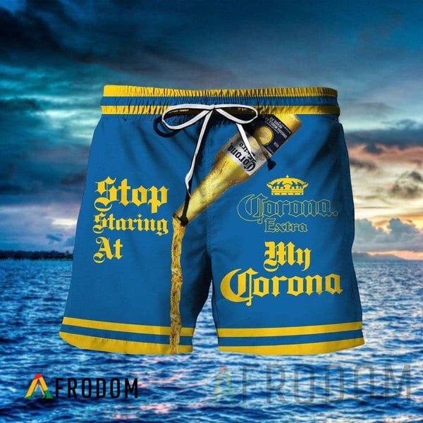 Stop Staring At My Corona Extra Beer Hawaii Shorts HU
