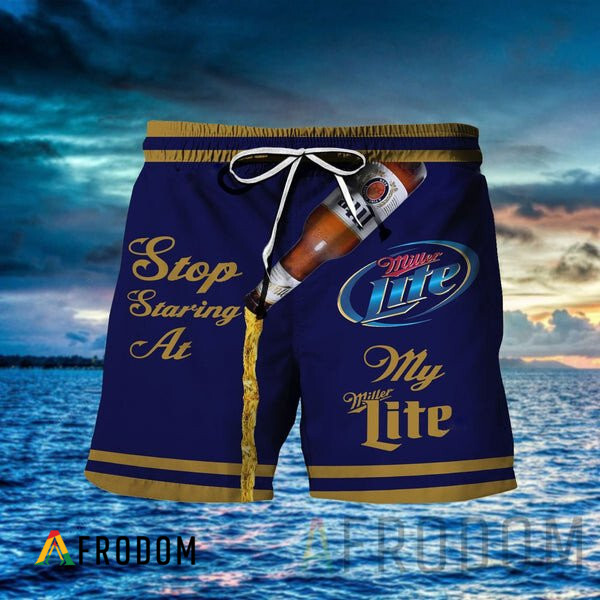 Stop Staring At My Miller Lite Hawaii Shorts HU