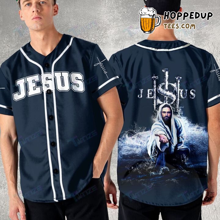 Storm Calming Jesus Hand 3D Printed Baseball Tee Jersey Shirt Faithful