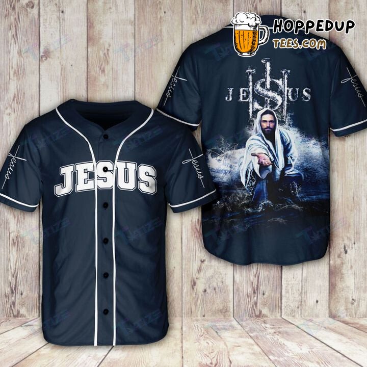 Storm Calming Jesus Hand 3D Printed Baseball Tee Jersey Shirt Faithful