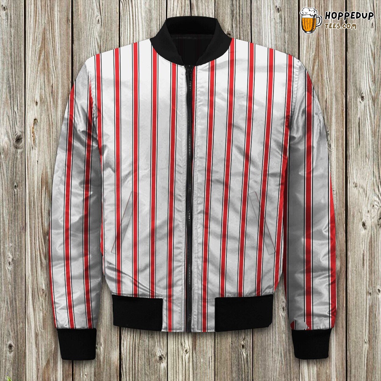 Stripe Design Ohio State Winter Bomber Jacket Collegiate Warmth