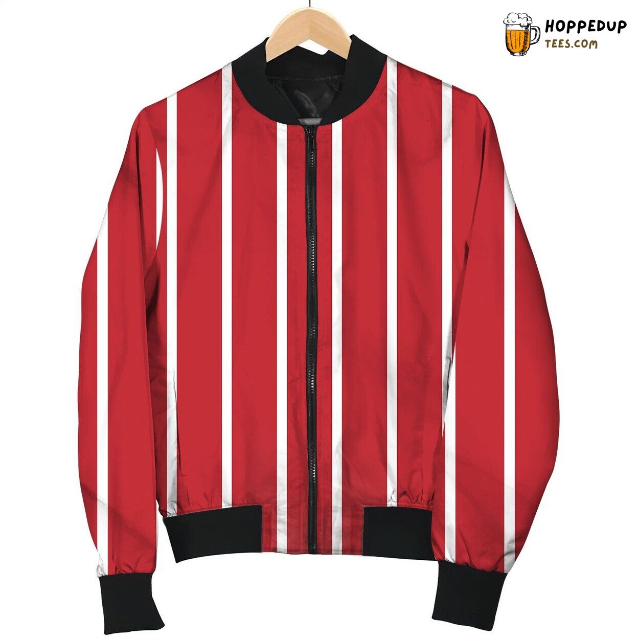 Stripe Pattern White Ed Bomber Jacket