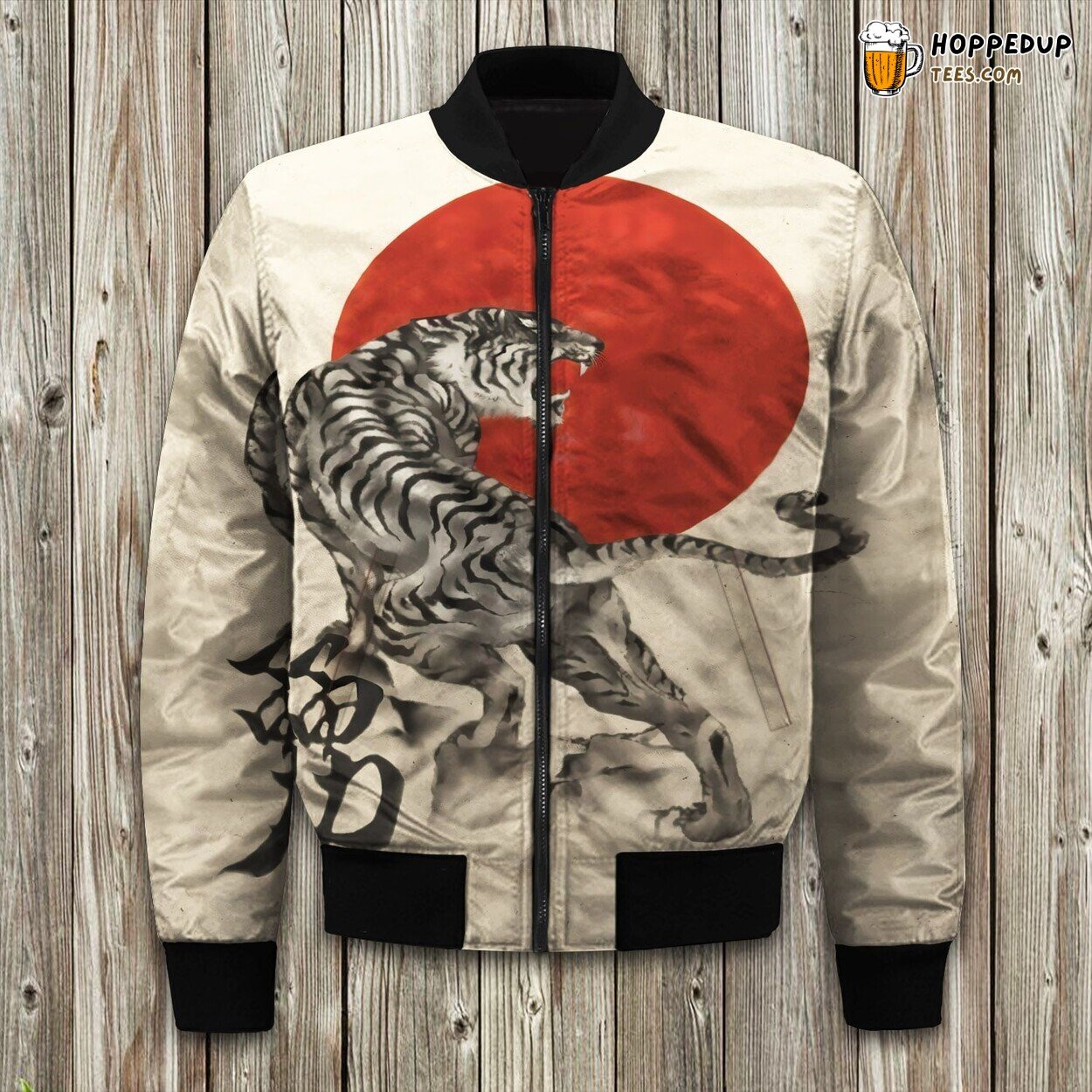 Striped Tiger Edition Three Winter Bomber Jacket Majestic Jungle Art