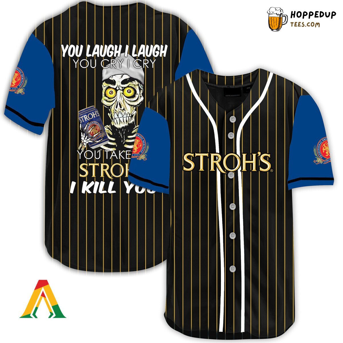 Stroh’s Beer Defender Baseball Jersey Laugh Cry Unique Distinctive Design