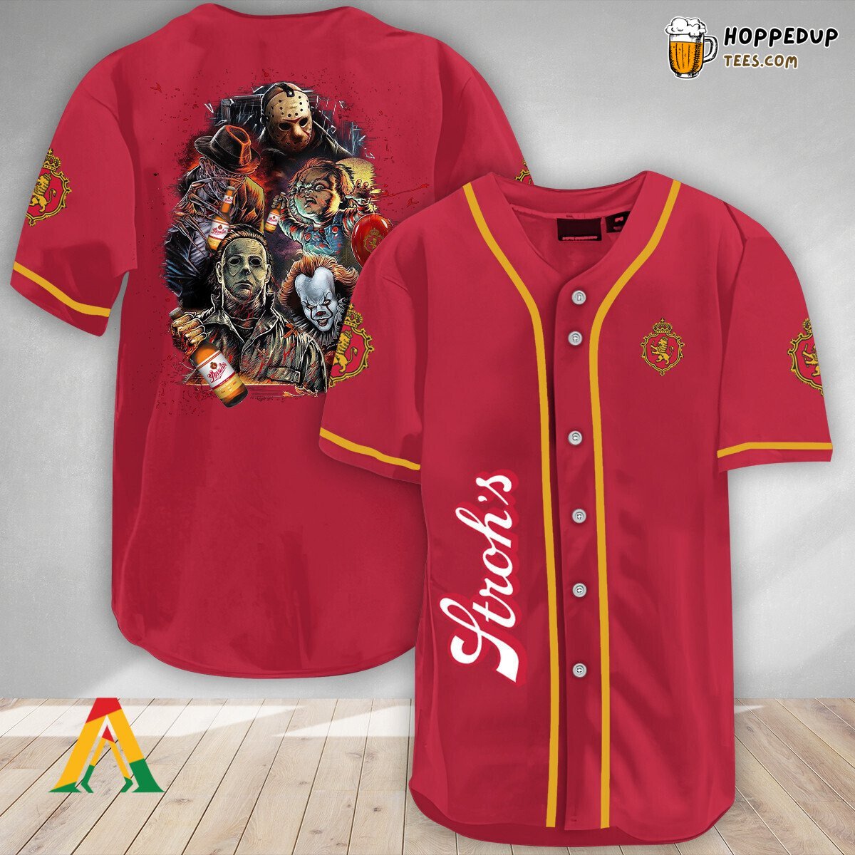Strohs Beer Halloween Horror Characters Unique Baseball Jersey Wear