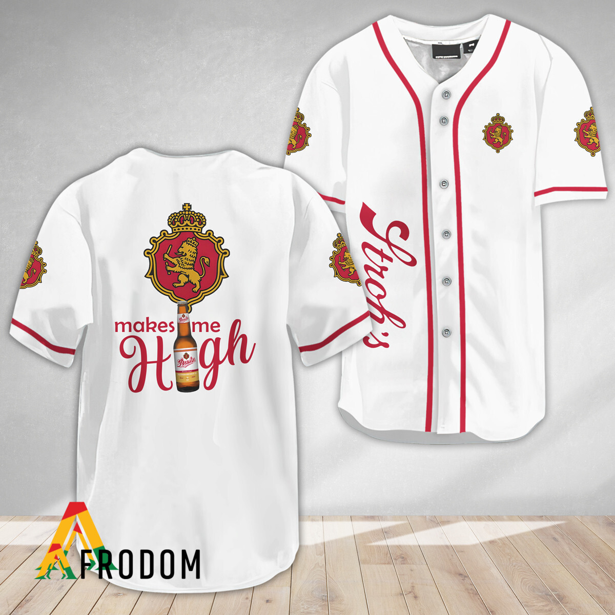 Stroh’S Brewery High Spirit Baseball Jersey HU