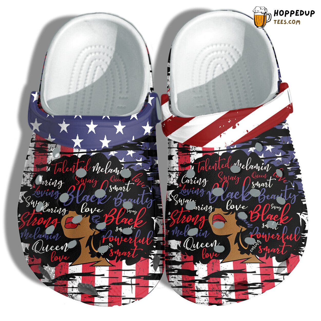 Strong Black Queen Melanin African America Flag Gift Shoes