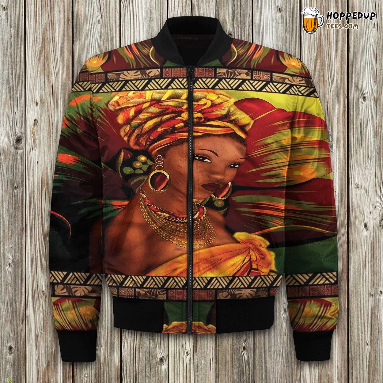 Strong Black Women Tribute Winter Bomber Jacket Tailored Unique Elegance Design