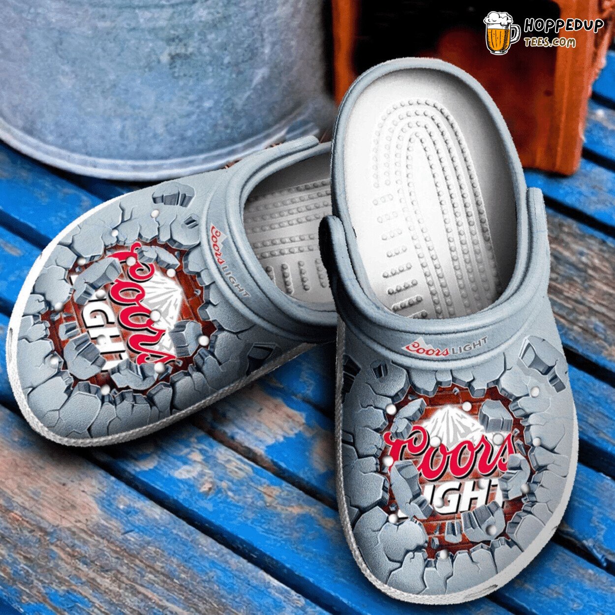 Strong Coors Light Break Wall Themed Comfortable Unique Clog Shoes