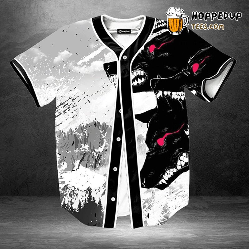 Strong Wolves Pack Emblem 3D Printed Baseball Jersey Wilderness Spirit