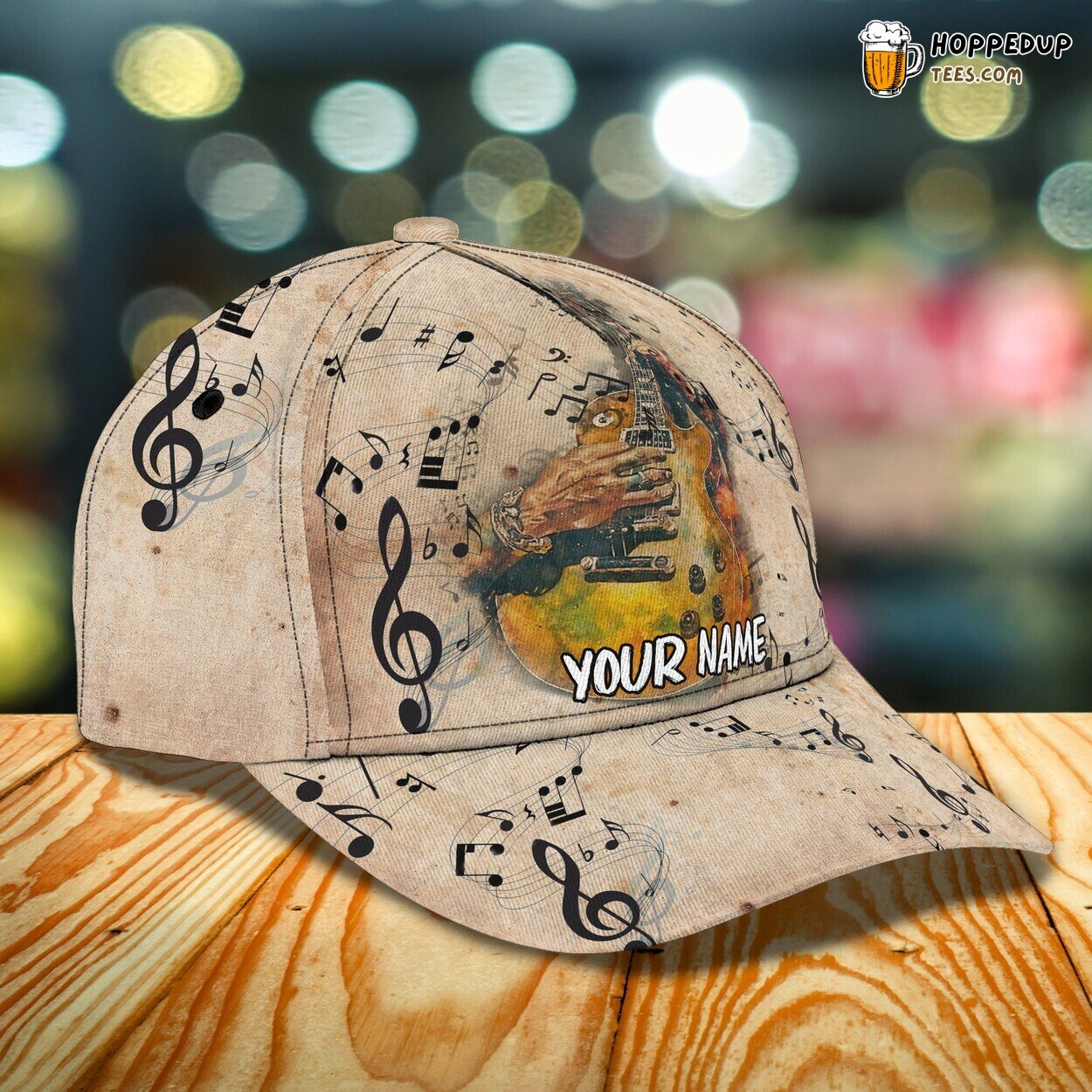 Strumming Harmony 3D Classic Cap Guitar Lovers Personalized Name Look