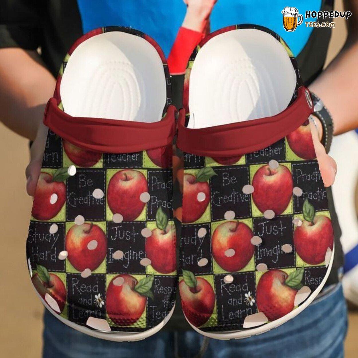 Study Hard Be Creative Teacher Themed Clog Shoes Unique Educational Gift