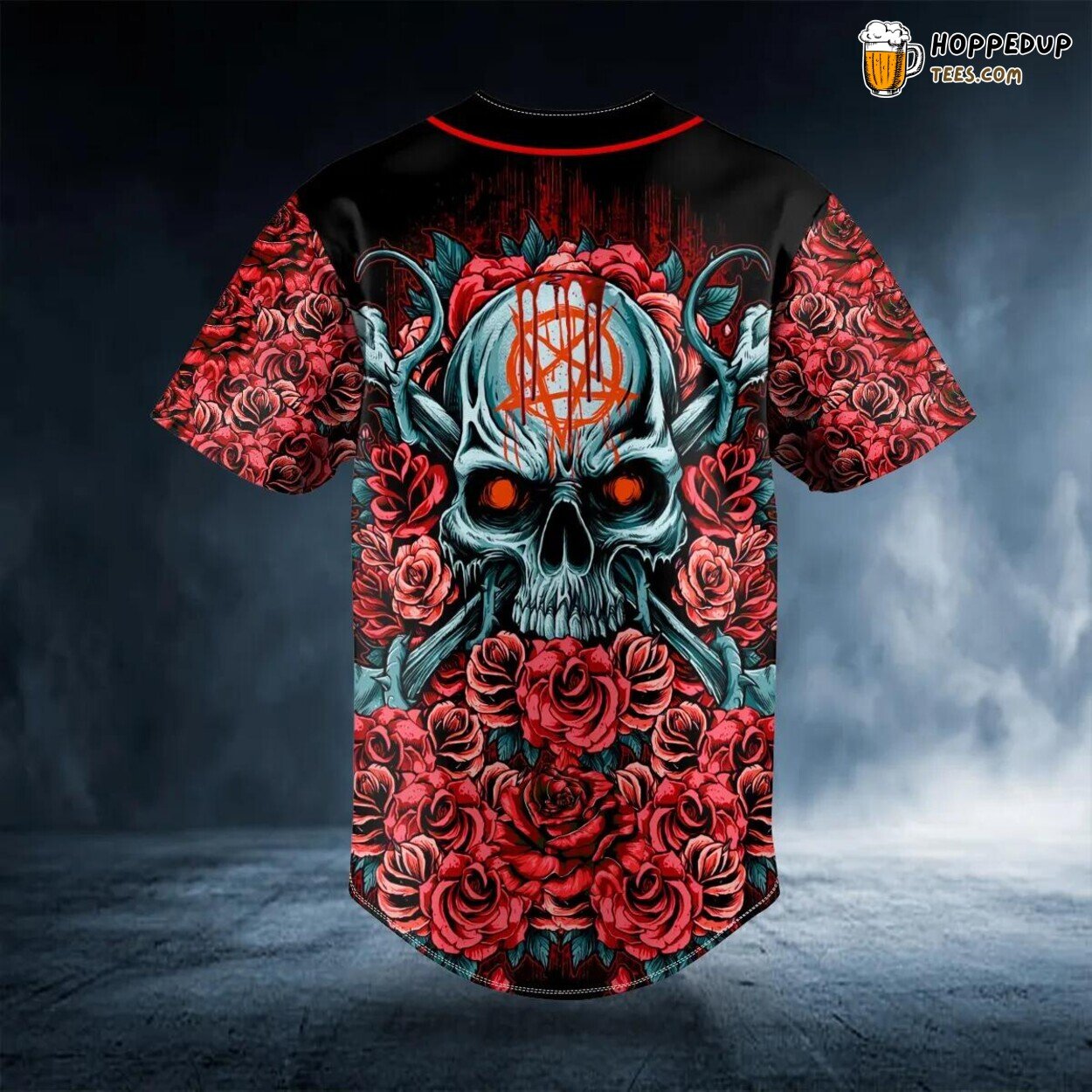 Stuff Roses Skull Baseball Jersey Graphic Tees 3D Print Exclusive Edition