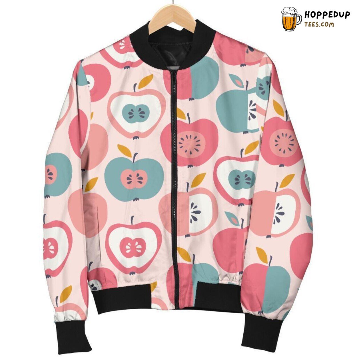 Stylish Apple Pattern Print Men’s Fashionable Bomber Jacket Stylish Apple Pattern Print Men’s Fashionable Bomber Jacket