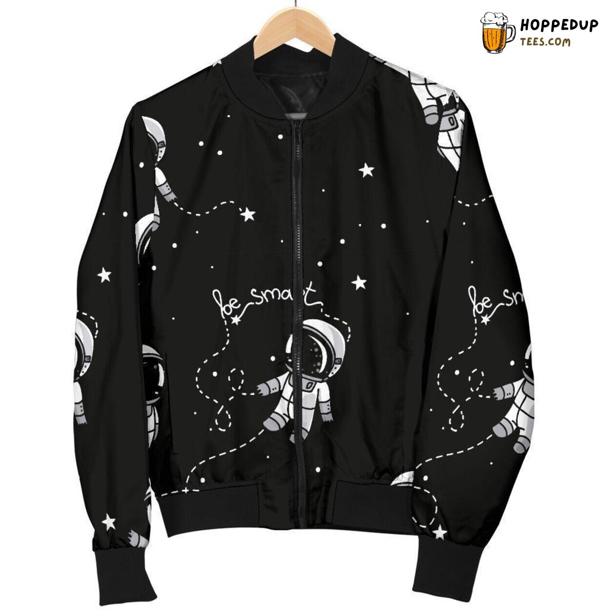Stylish Astronaut Pattern Print Men’s Fashionable Bomber Jacket