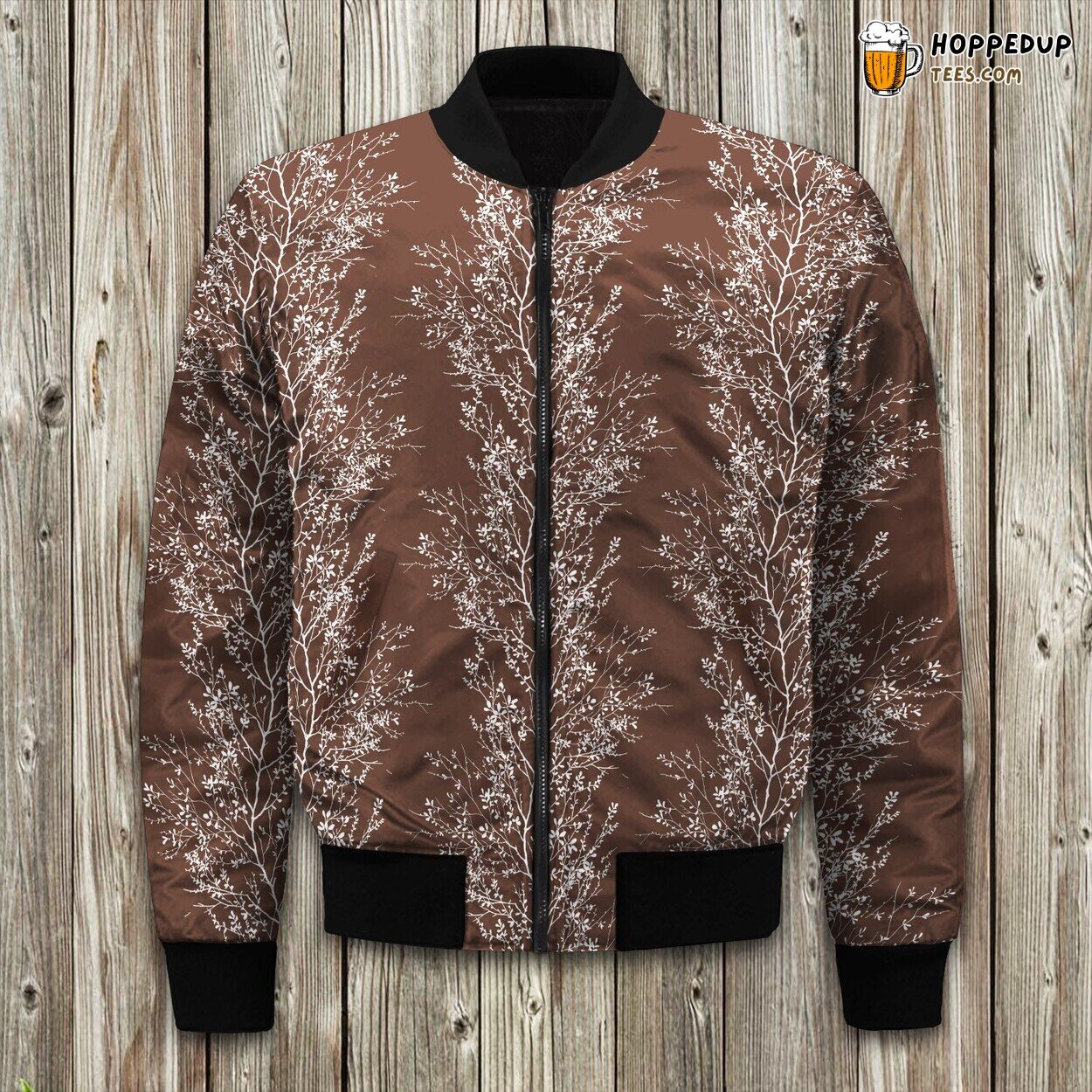 Stylish Bomber Jacket Ave Foliage Brown Winter Design Elite Collection Wear