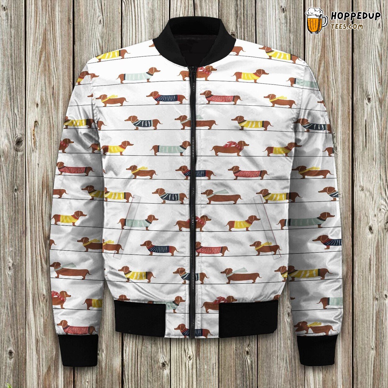 Stylish Chic Dachshund Winter Bomber Jacket Dog Lover’s Fashion Touch