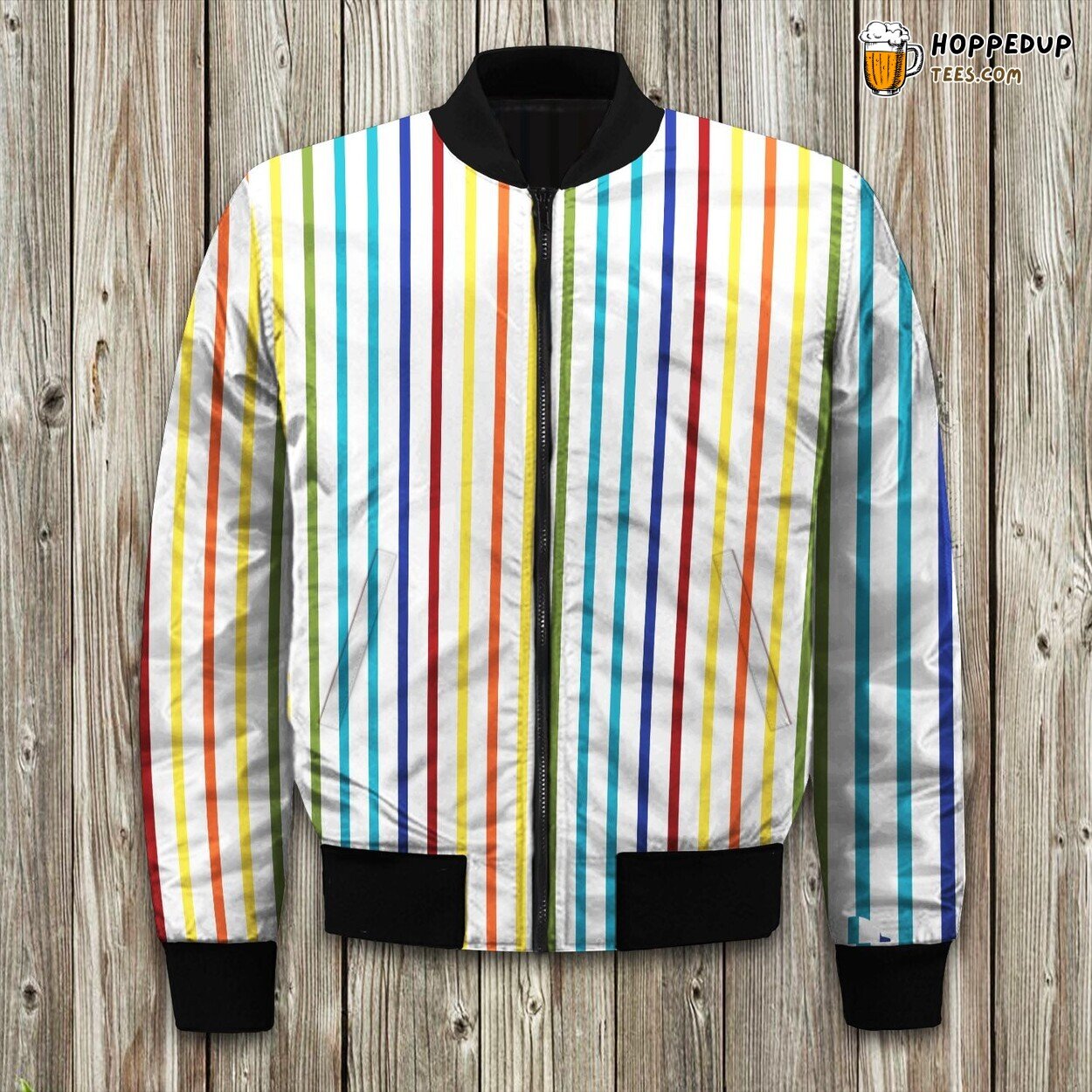 Stylish Fiesta Baja Stripe Winter Bomber Jacket Unique Collection Design