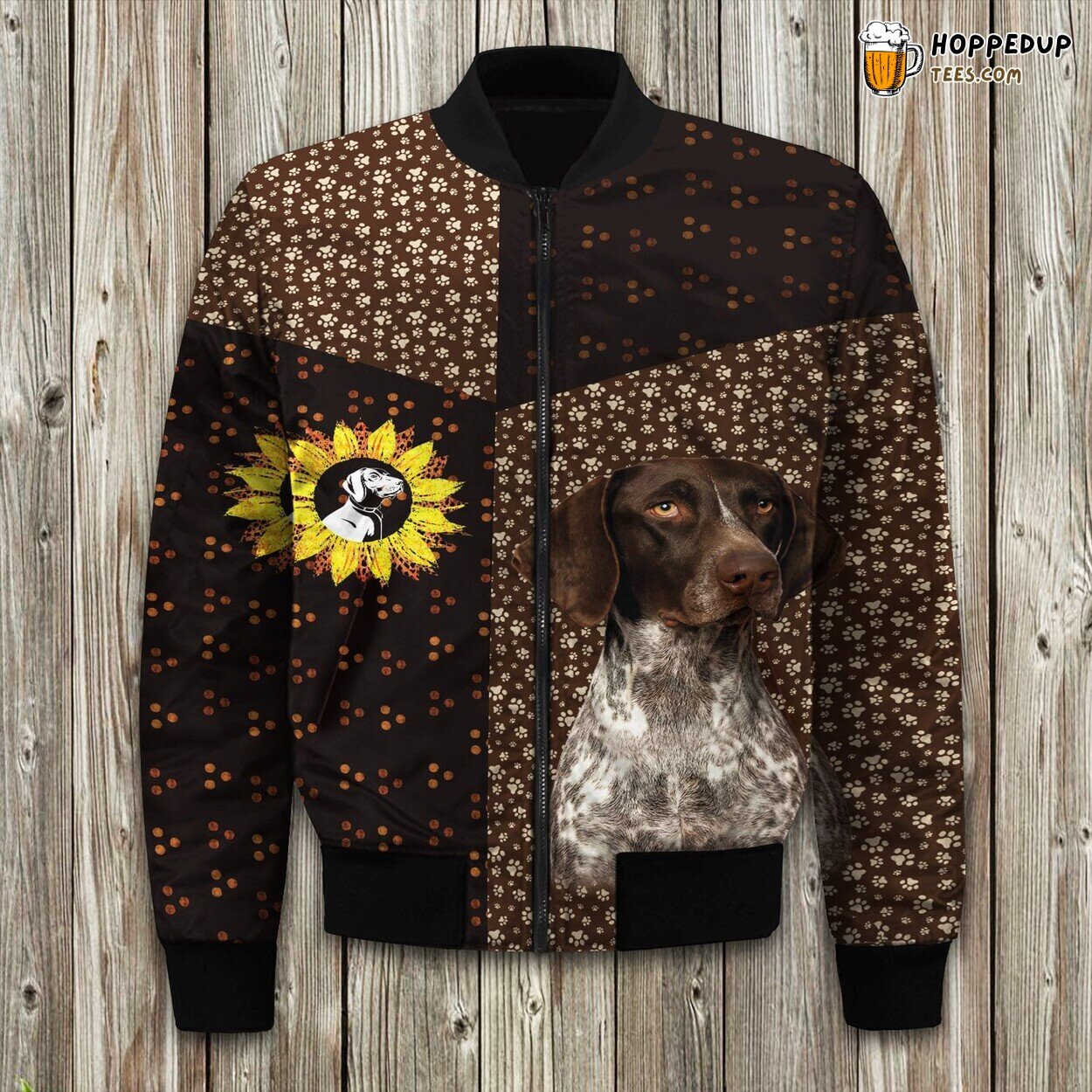 Stylish German Shorthaired Pointer Winter Bomber Jacket Collection Design