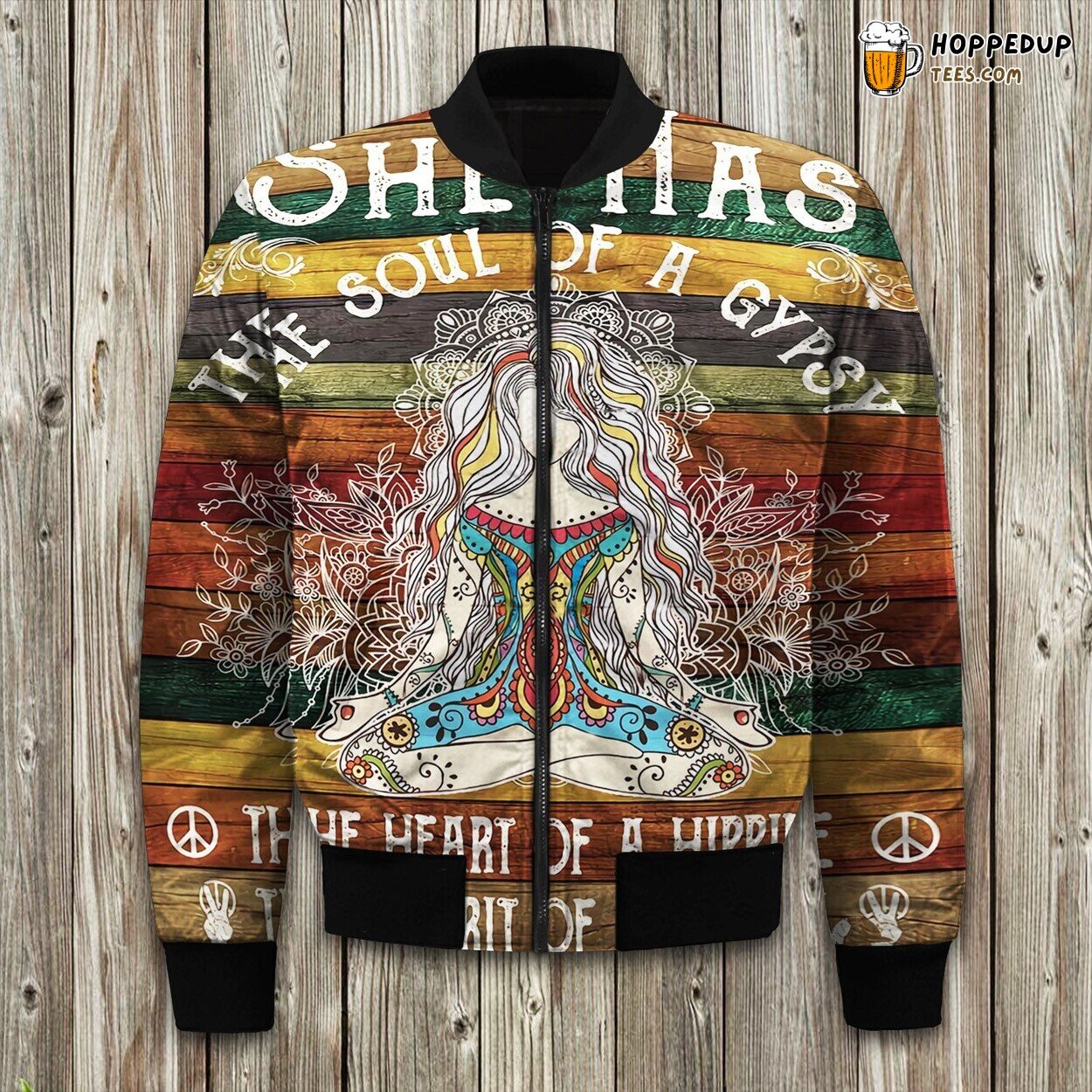 Stylish Hippie Soul Theme Bomber Winter Jacket Exclusive Design