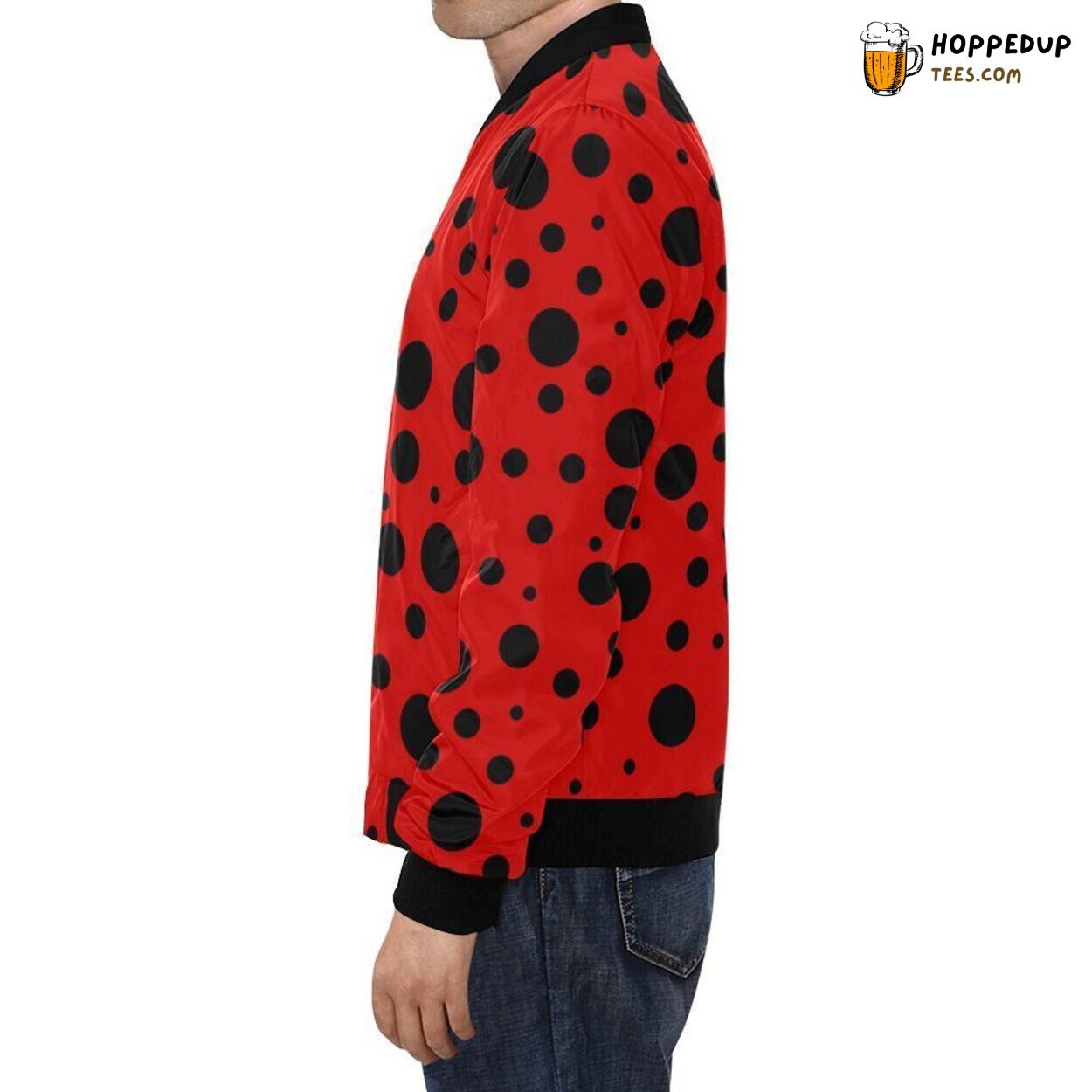 Stylish Ladybug Pattern Print Design Men’s Bomber Jacket