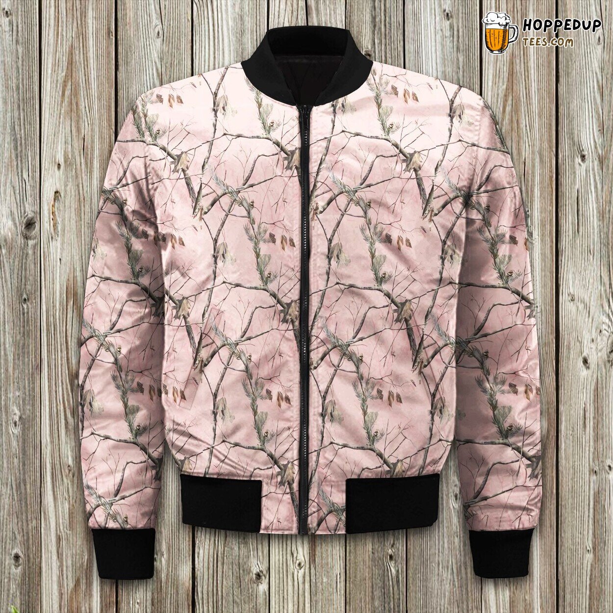 Stylish Pink Camo Pattern Bomber Jacket Winter Fashion Trending
