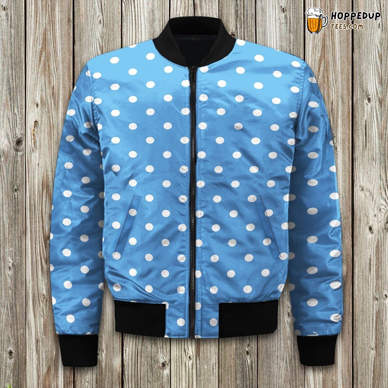 Stylish Polka Dot Retro Winter Bomber Jacket Fashionable Design Trend